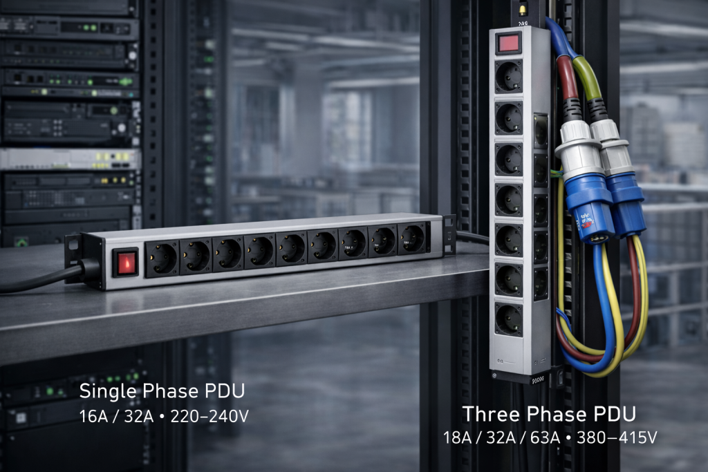 single phase and three phase PDU